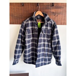Free Country Padded Flannel Jacket - Men's Relaxed Fit (SM) - Navy